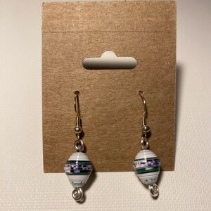 Handmade Paper Bead and Wire Earrings 🌀